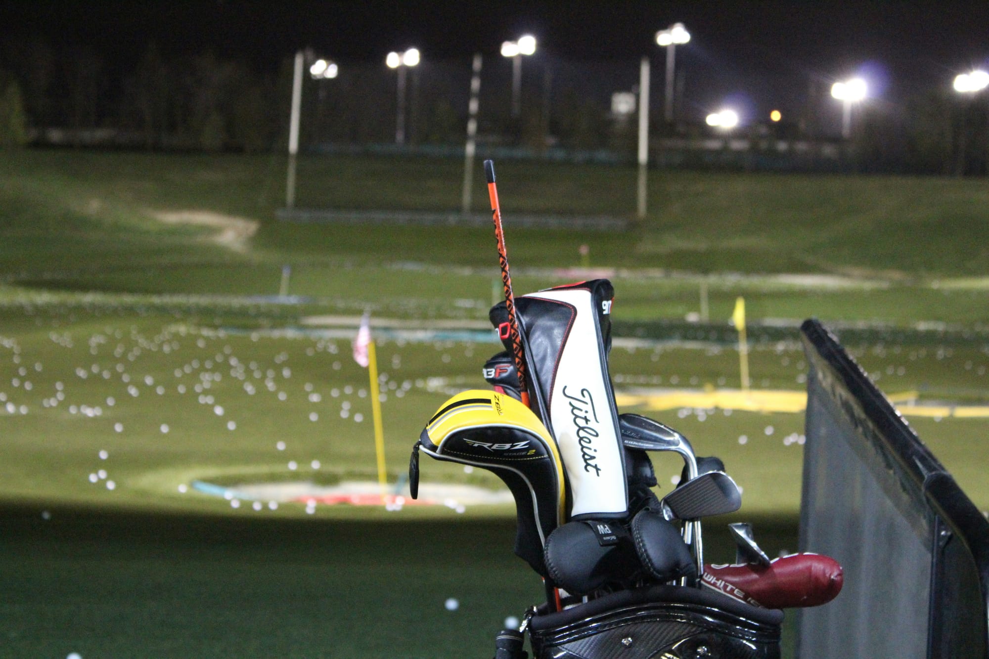 Driving range at night at Glen Eagle